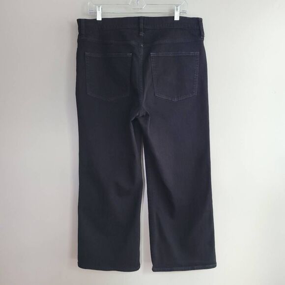 J. Crew wide leg crop black jean size 32 minimalist preppy neutral modern contem - Picture 3 of 14